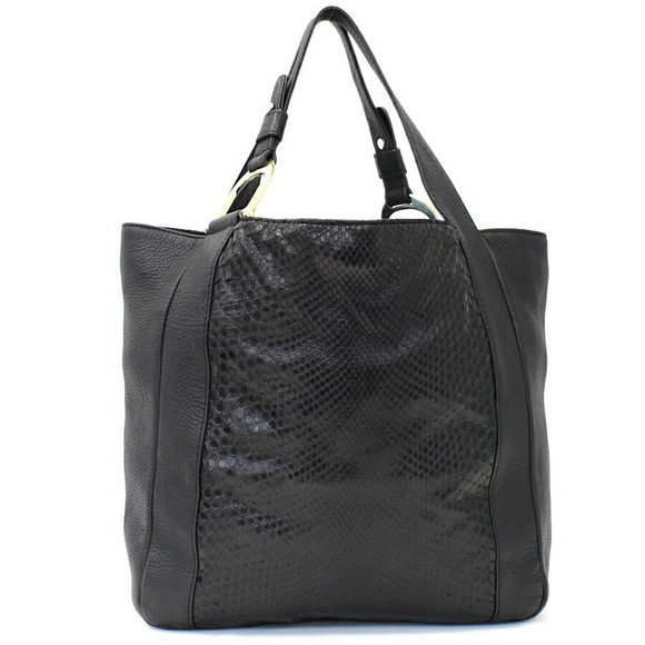 Gucci Bag Python Shoulder Black Leather - Picture 1 of 8